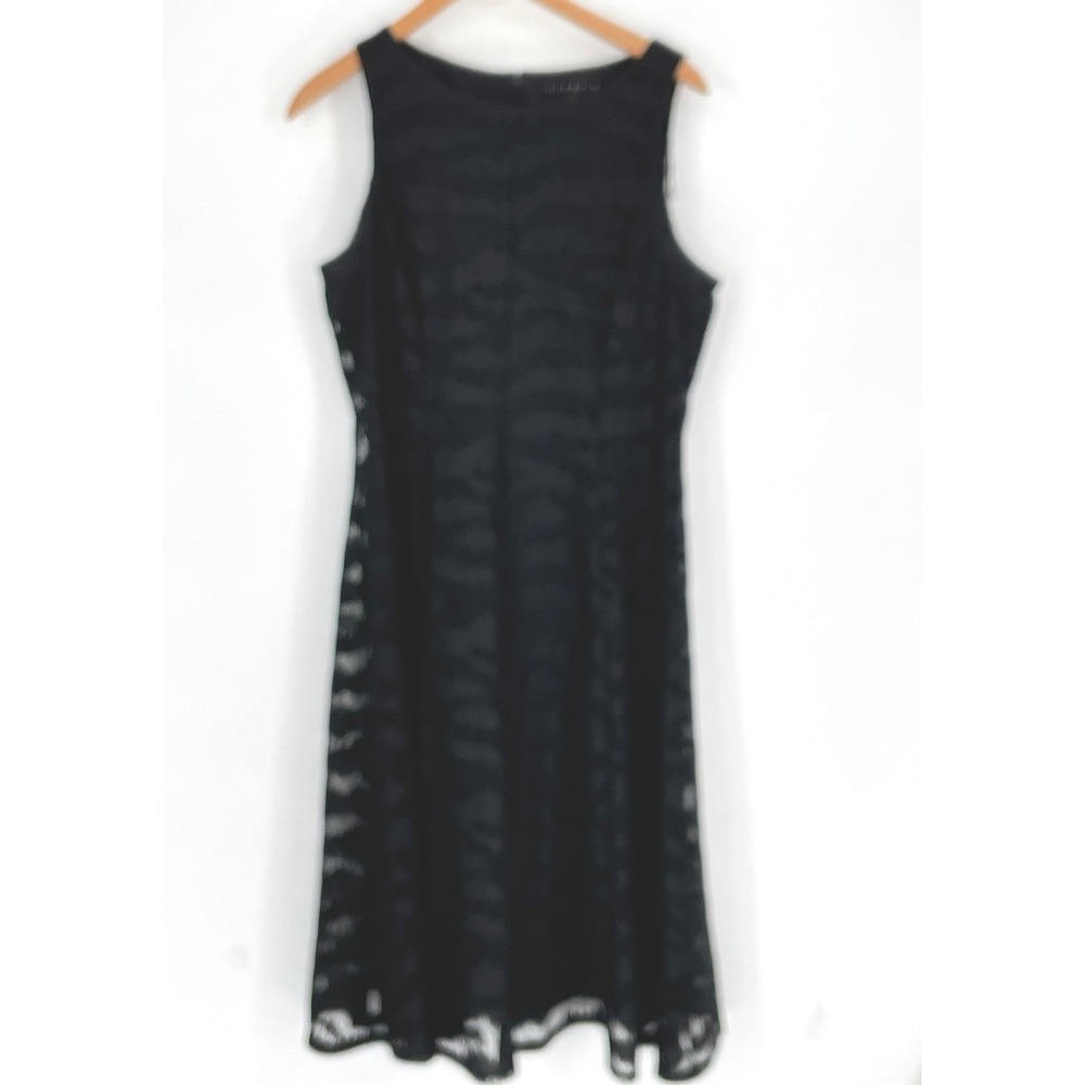 Tiana B. Womens Dress 12 Fit & Flare Black Lace‎ Overlay Sleeveless Cocktail